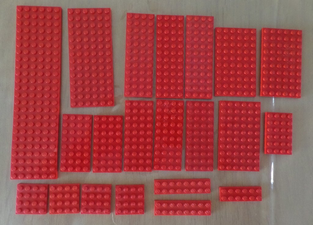Lego plates rood platte stenen, Ophalen of Verzenden, Gebruikt, Losse stenen, Lego