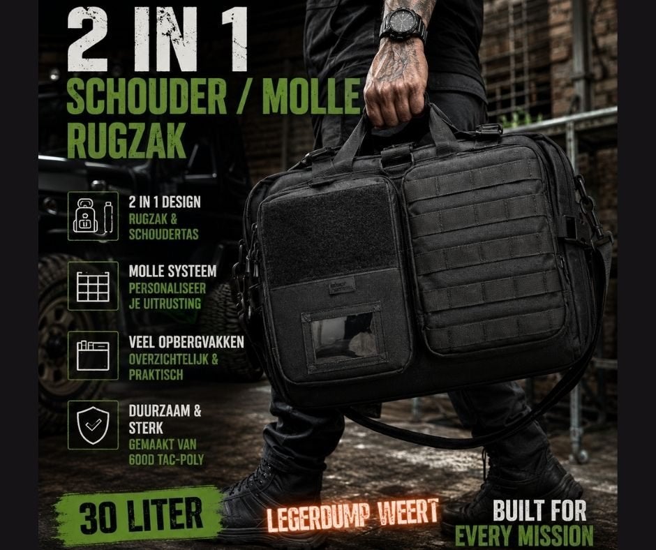 2-in-1 Tactical Rugzak & Schoudertas  30 Liter, Overige merken, 25 tot 40 cm, Nieuw, Ophalen of Verzenden