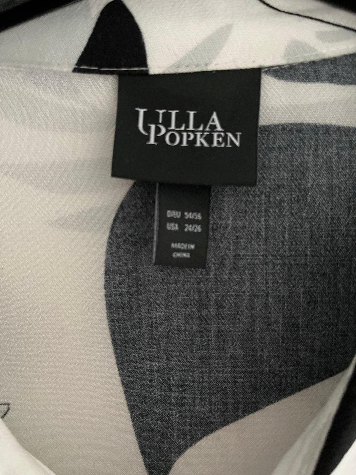 Ulla Popken Jurk Zwart-Wit Bloemenprint Maat 54/56 (L), Zwart, Maat 42/44 (L), Ophalen of Verzenden, Zo goed als nieuw