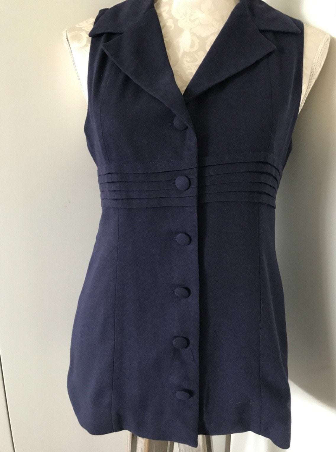 Mouwloze Donkerblauwe Blouse, Foxy Fashion, Blauw, Ophalen of Verzenden, Zo goed als nieuw