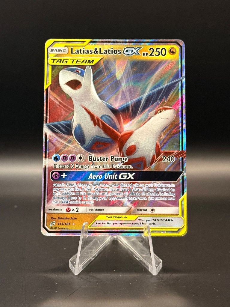 Latios Latias GX	113/181	Engels	EX | Pokemon, Ophalen of Verzenden, Nieuw, Losse kaart, Foil