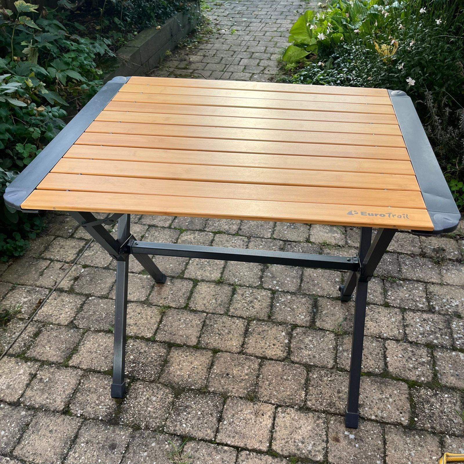 Eurotrail Chambery Bamboe Campingtafel 80x63, Caravans en Kamperen, Ophalen of Verzenden, Gebruikt