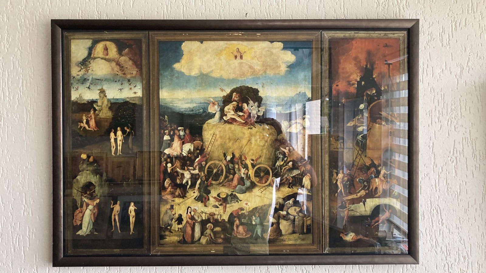 Jeroen Bosch: De Hooiwagen - Museumreproductie ingelijst, Klassiek, Print, Overige onderwerpen, Papier