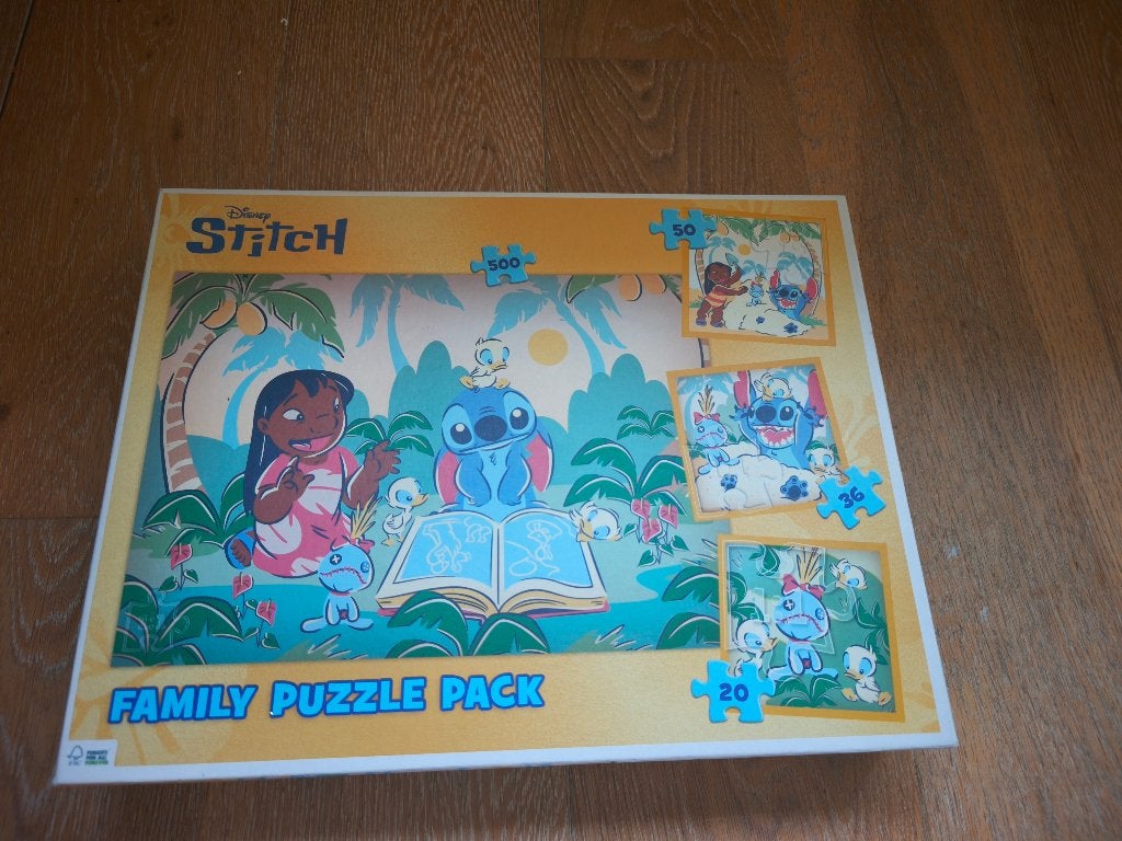 Disney Stitch Family Puzzle Pack (500, 50, 36, 20 stukjes), Ophalen, Meer dan 50 stukjes, Zo goed als nieuw, 6 jaar of ouder
