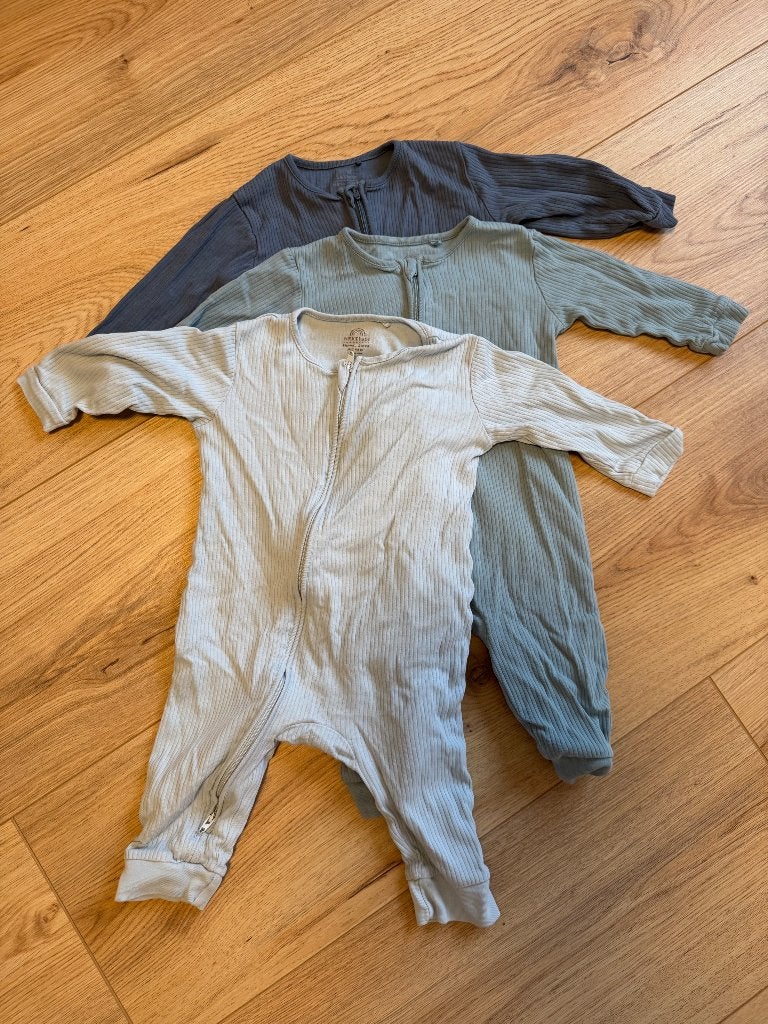 Set van 3 voetloze Baby-pyjama's met tweewegrits, Nacht- of Onderkleding, Gebruikt, Jongetje of Meisje, Ophalen of Verzenden