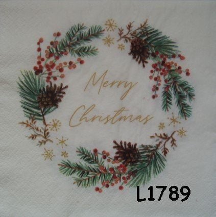 Servetten decoupage/bullet journal * merry christmas L1789, Verzenden, Nieuw