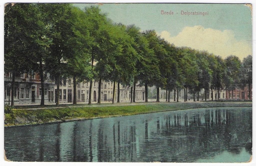 Breda Delpratsingel Oude Gelopen Ansichtkaart (B6673 ), Ophalen of Verzenden, 1940 tot 1960, Gelopen, Noord-Brabant
