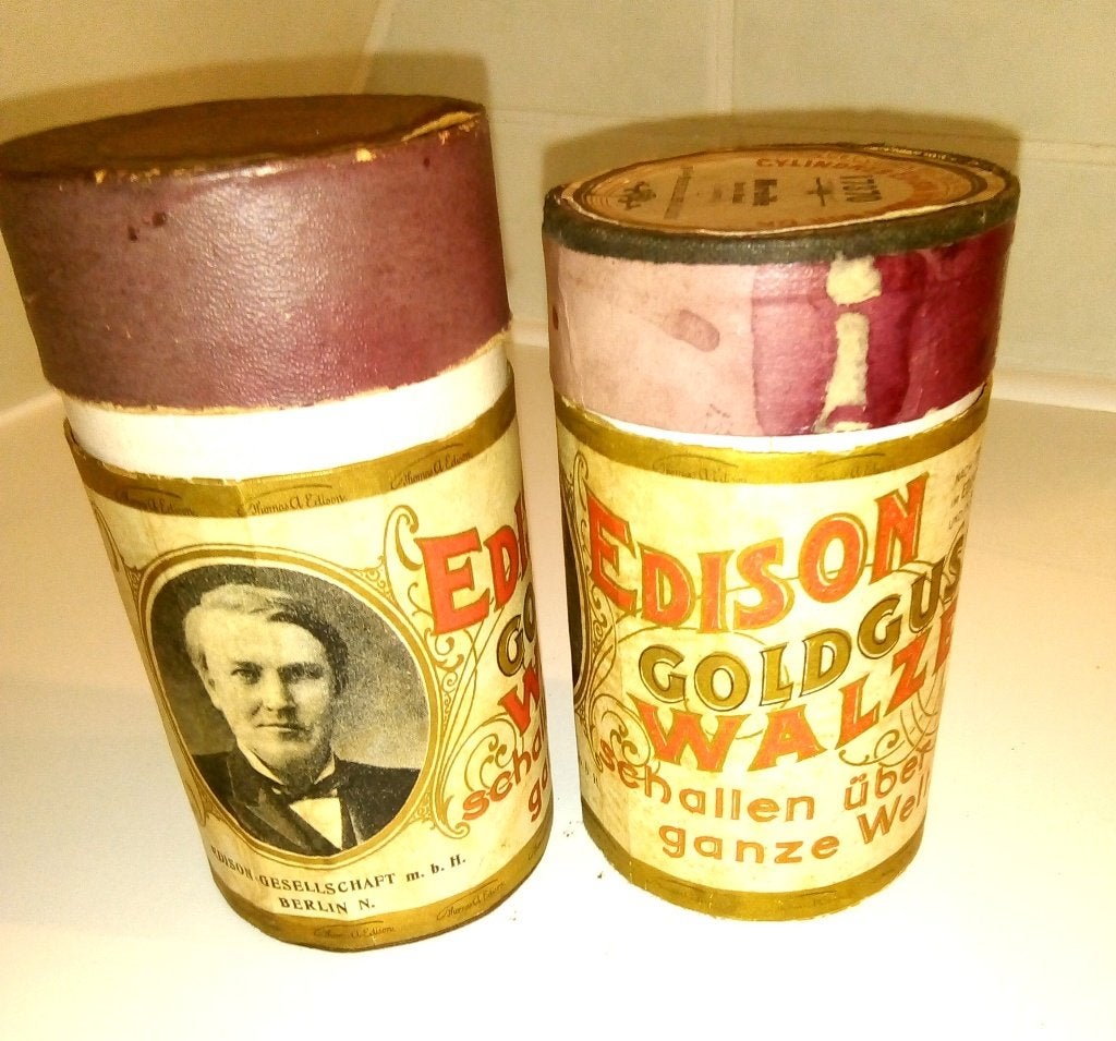 2 Edison muziekrol doosjes, Ophalen of Verzenden