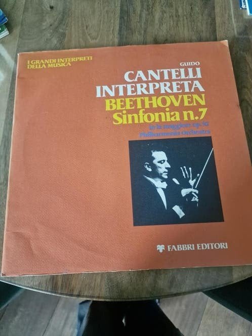 Beethoven Sinfonia n.7 - Guido Cantelli - Fabbri Editori LP, LP, Gebruikt, Symfonie, Ophalen of Verzenden