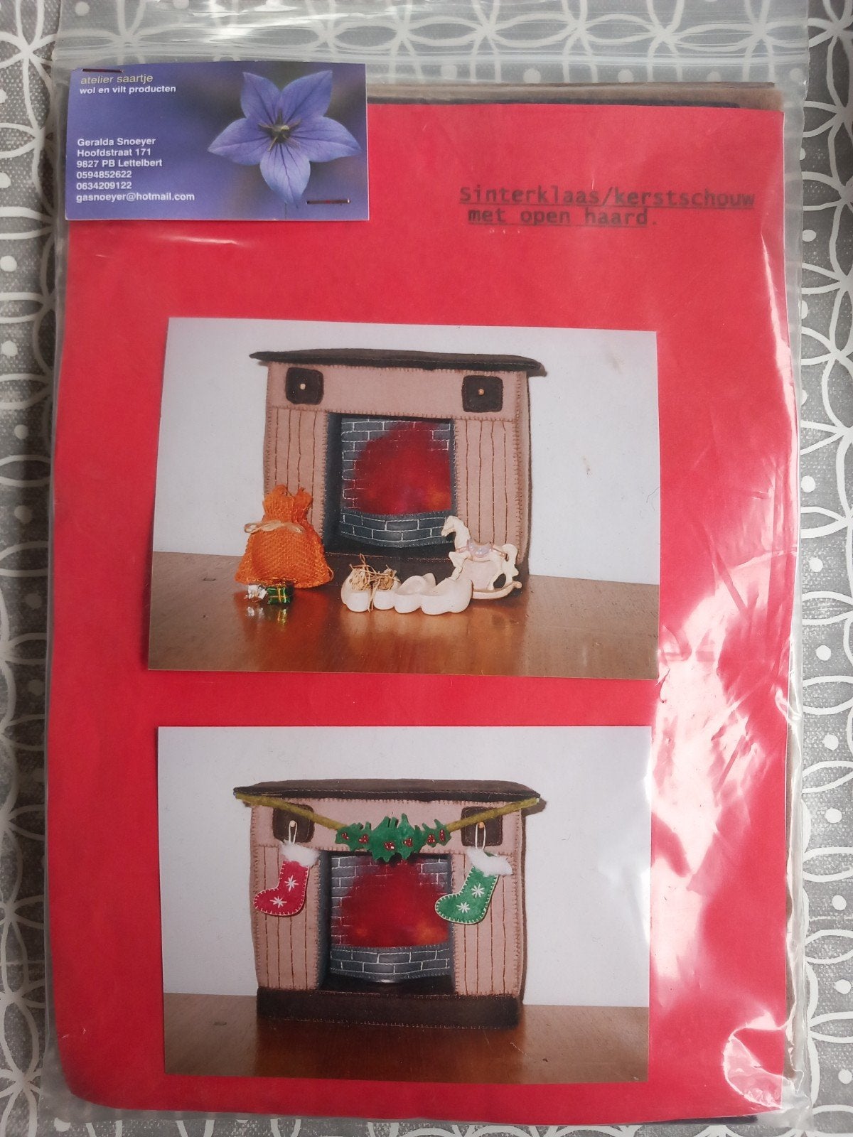 Viltpakket Atelier Saartje - Sinterklaas-/kerstschouw, Hobby en Vrije tijd, Vilt, Ophalen of Verzenden, Nieuw, Figuurtje(s), Wolvilt