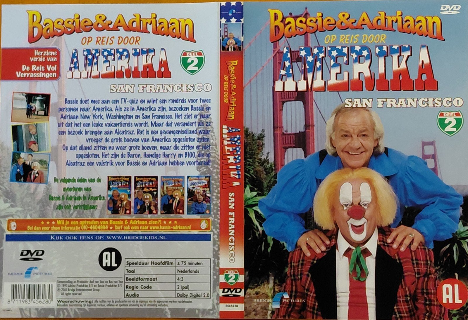 Bassie & Adriaan Op Reis Door Amerika Deel 2 San Francisco, Gebruikt, Alle leeftijden, Tv-serie, Familie