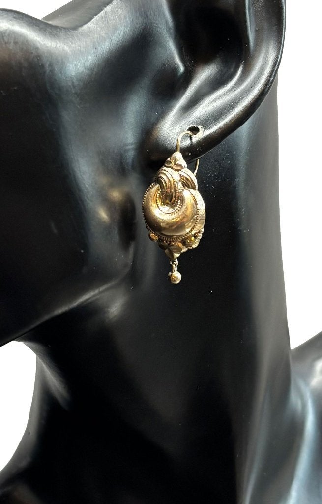 SALE Biedermeier 14k gouden antiek set oorbellen dames, Verzenden, Goud, Oorbellen, Met edelsteen