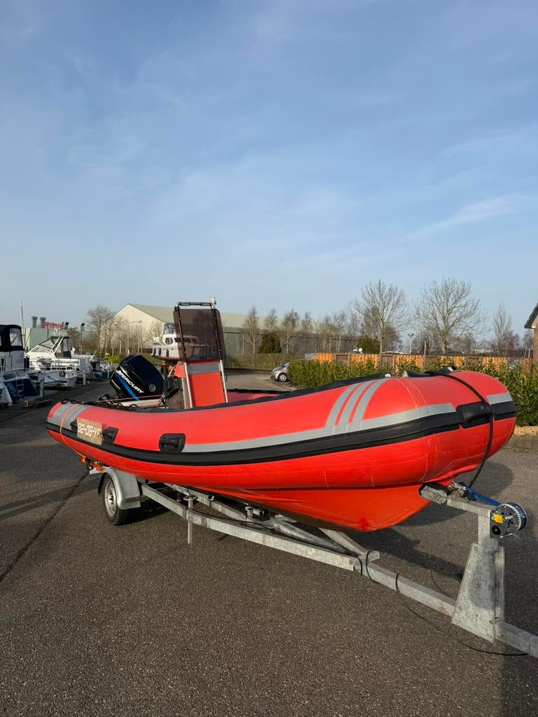 Gügel Rib met Mercury 90PK inclusief trailer!INRUIL MOGELIJK, Watersport en Boten, Ophalen, 70 tot 120 pk, Zo goed als nieuw, Buitenboordmotor