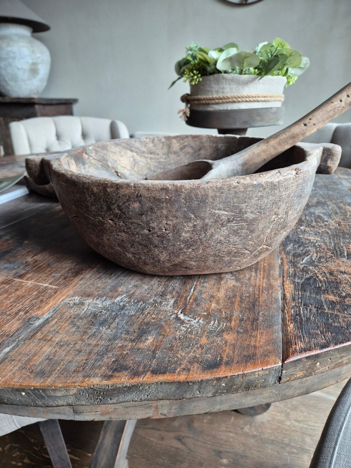 houten bak aura peeperkorn, Ophalen, Rond, Hout