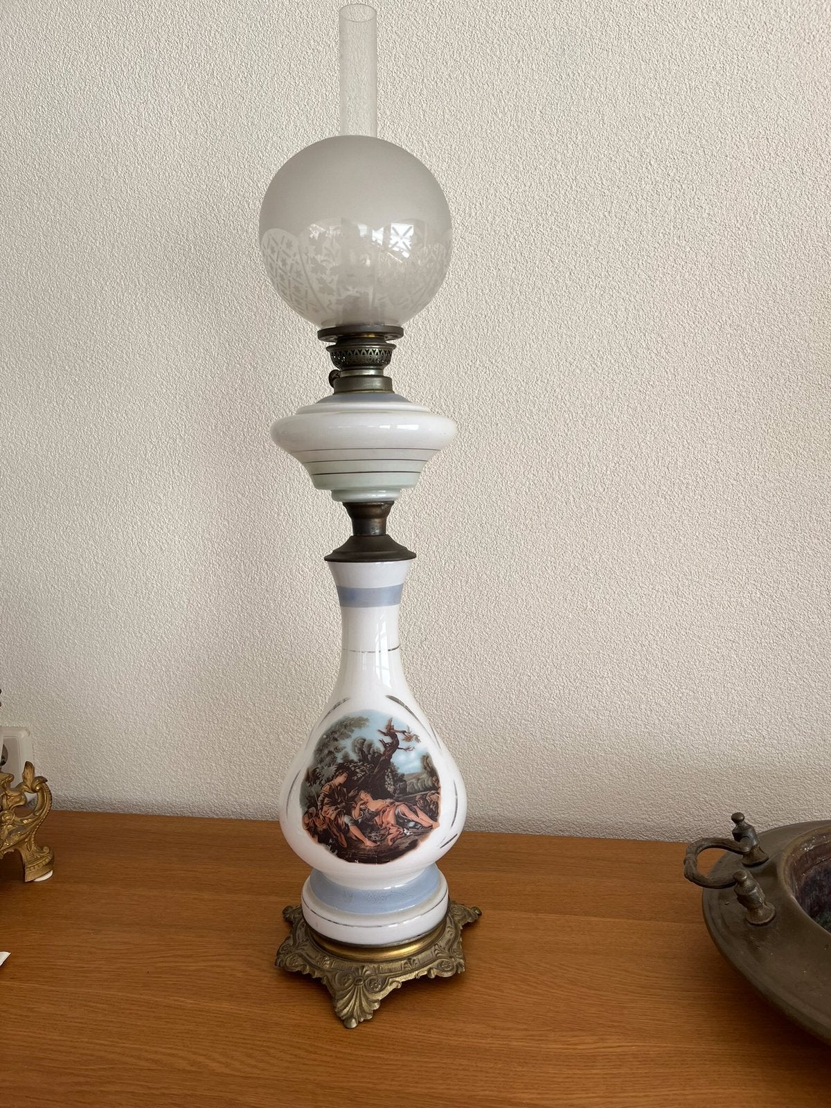 Antieke olielamp, Antiek en Kunst, Antiek | Lampen, Ophalen