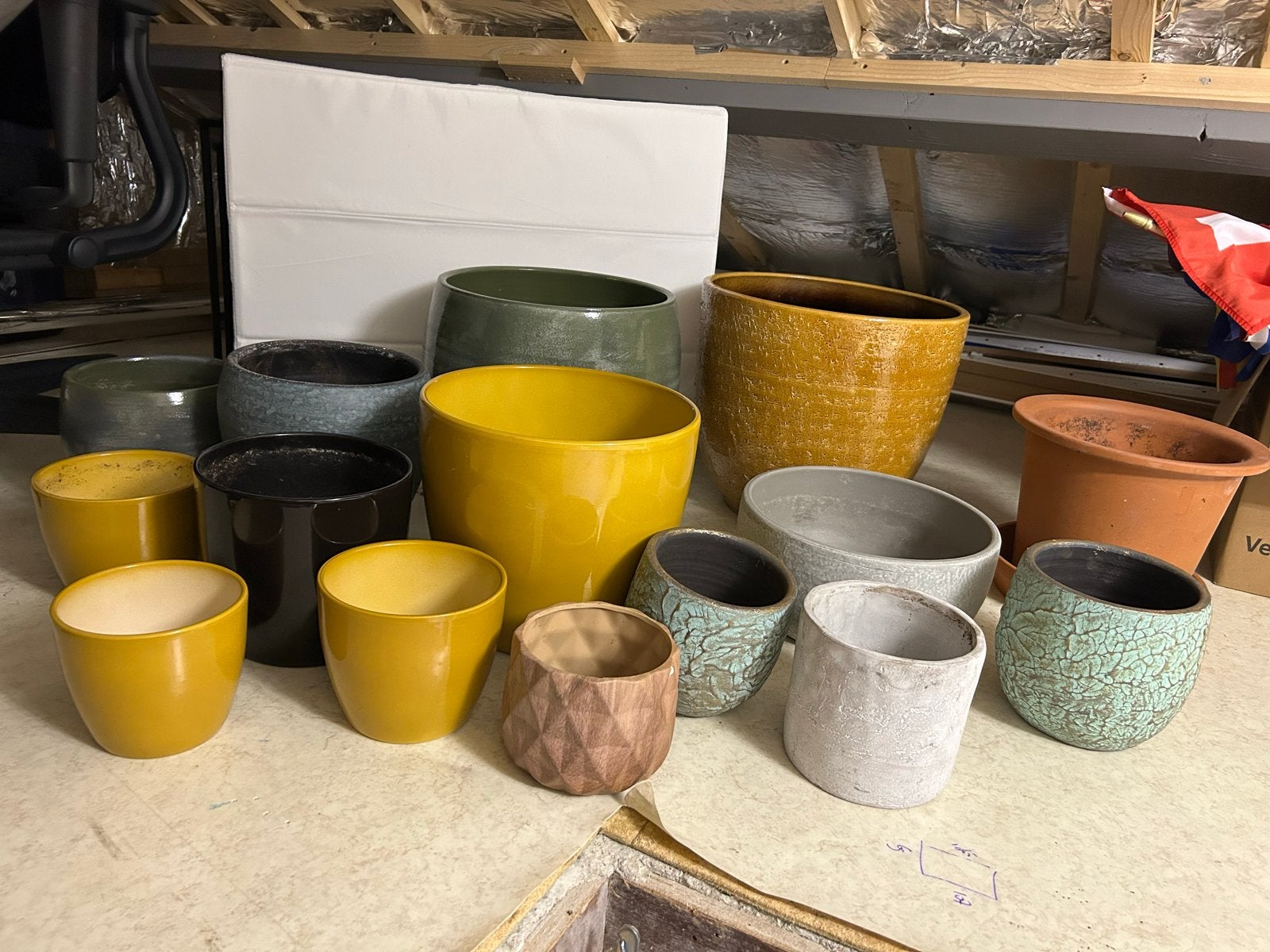 Diverse bloempotten, Gebruikt, Rond, Binnen, Minder dan 40 cm