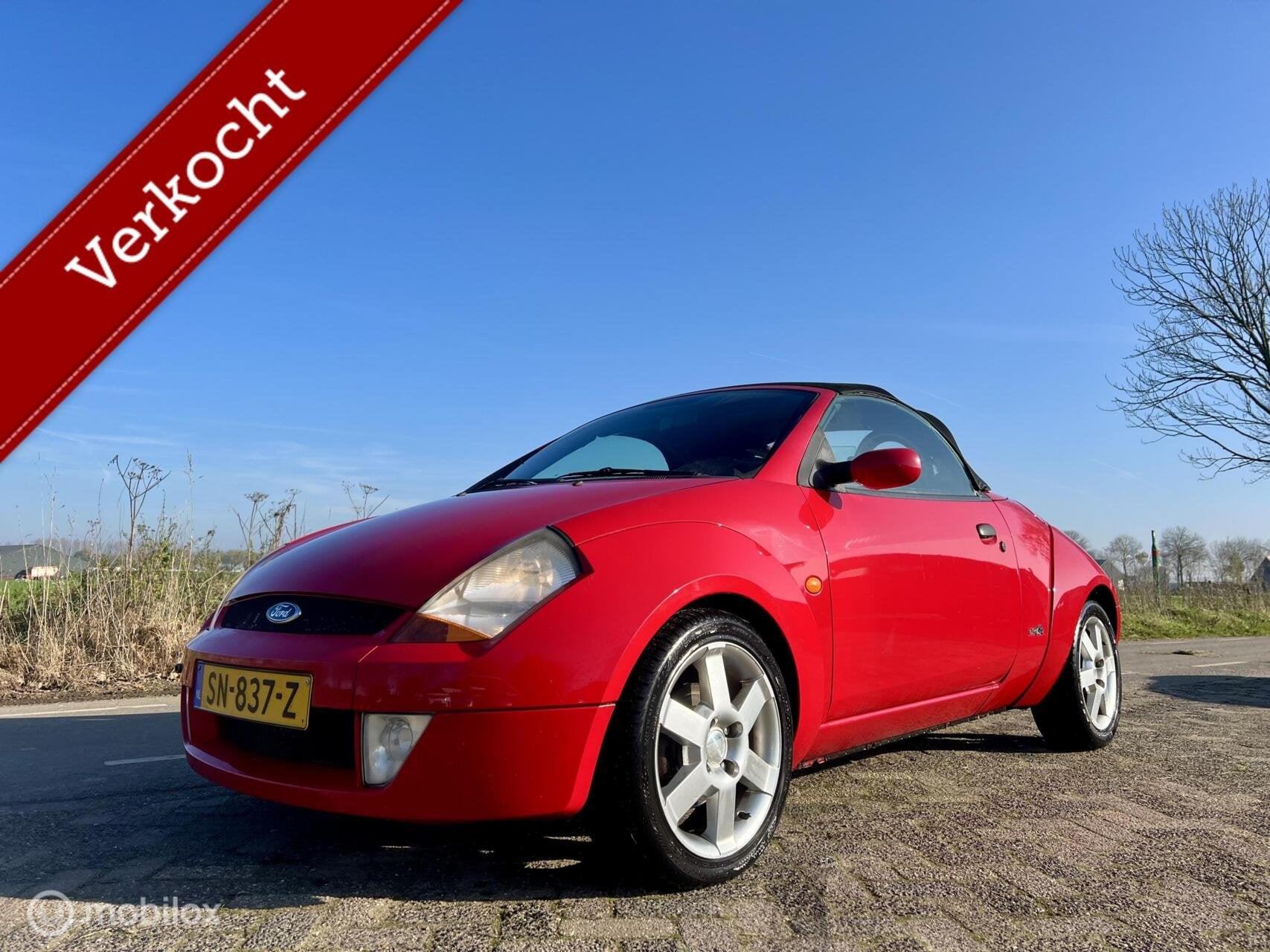 Ford Streetka 1.6 Futura, BJ 2004, Airco, APK Juni 2027, Auto's, Verwarmde buitenspiegels, Leder, Bedrijf, Handgeschakeld