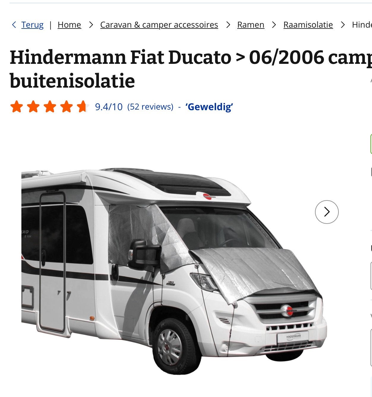 Isolatiemat Fiat Ducato (na 2006) - Camper/Campervan, Ophalen, Zo goed als nieuw