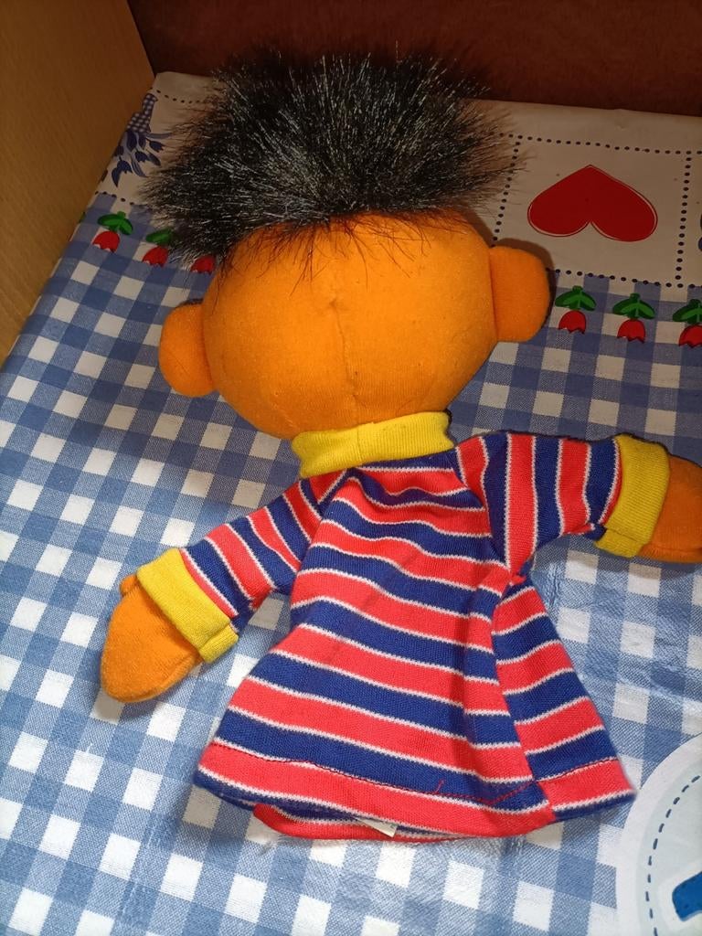 Ernie handpop vintage Tyco 28 cm uit 1987, Ophalen of Verzenden, Zo goed als nieuw, Overige typen