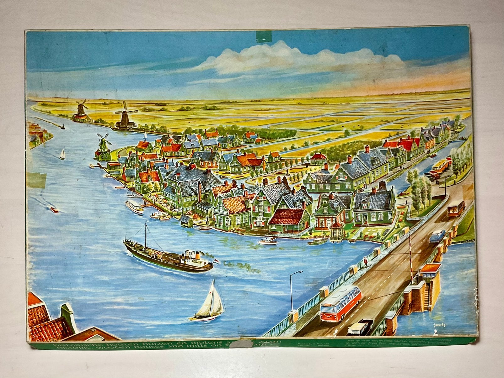 Historische houten huizen en molens aan de Zaan, Ophalen of Verzenden, Minder dan 500 stukjes, Gebruikt, Legpuzzel