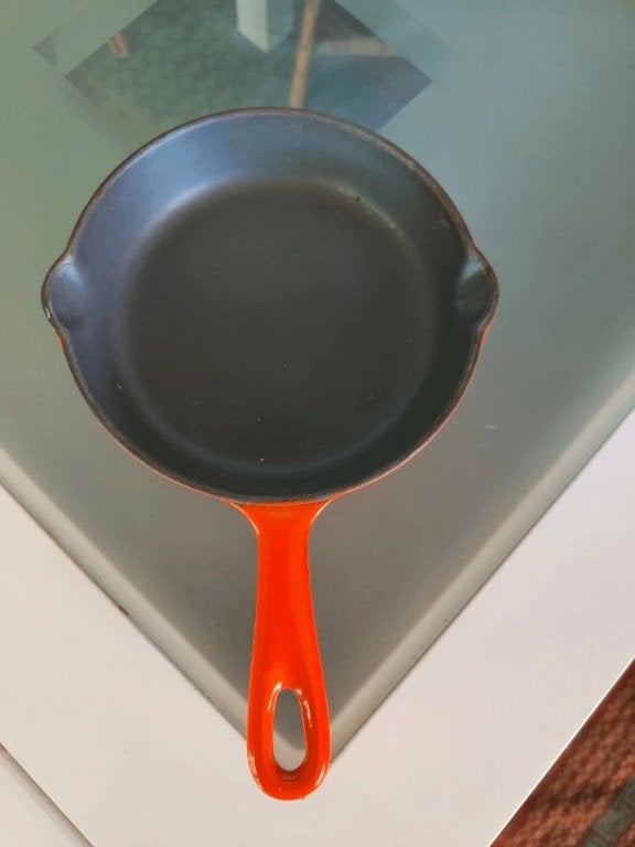 Le Creuset gietijzeren pan, Huis en Inrichting, Keuken | Potten en Pannen, Ophalen of Verzenden, Gebruikt, Gietijzer, Koekenpan of Braadpan