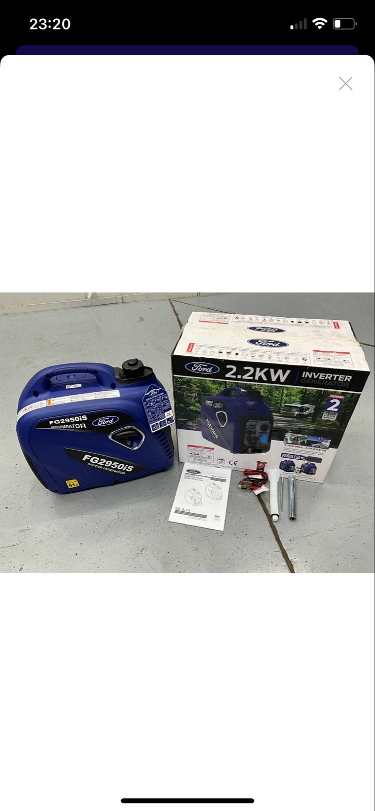 Ford FG2950iS Inverter Generator 2.2kW - Nieuw in doos, Doe-het-zelf en Verbouw, Aggregaten, Ophalen, Nieuw, Minder dan 5 kVA