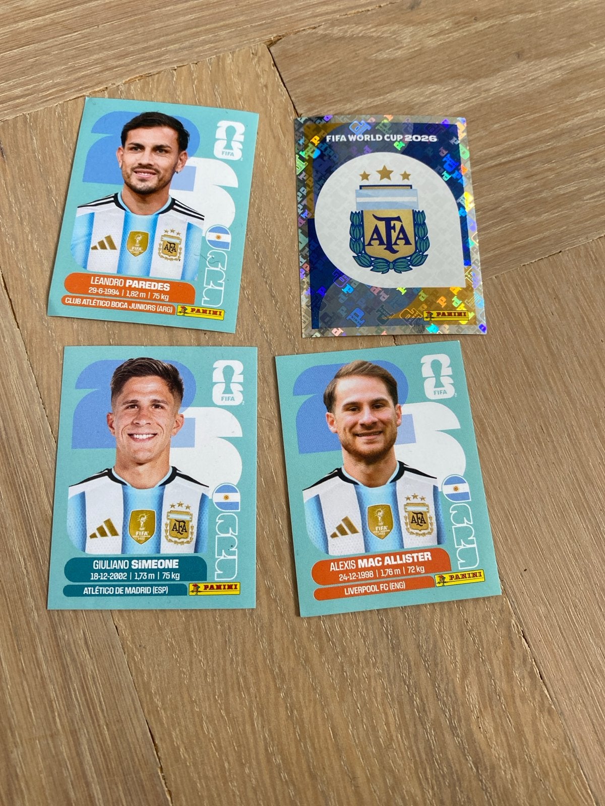 FIFA World Cup 2026 Panini kaarten Argentinië, Ophalen of Verzenden, Nieuw, Buitenlandse clubs, Spelerskaart