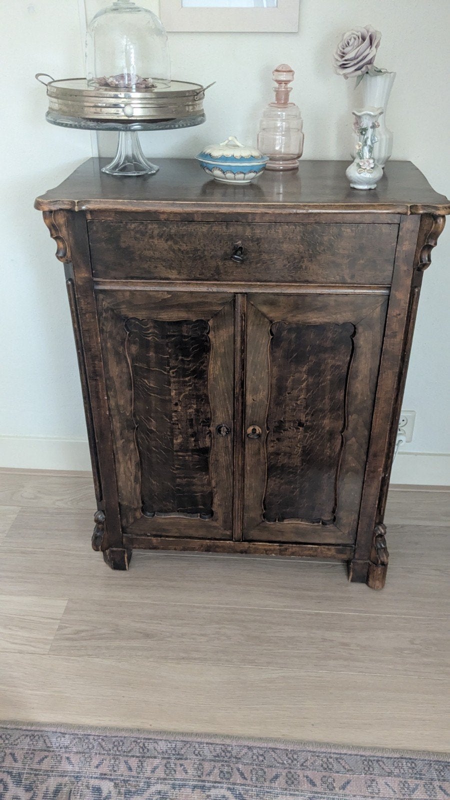 Antieke houten kast met lade en deuren, Antiek en Kunst, Ophalen