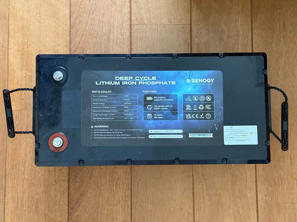 Renogy 12.8V 200Ah Deep Cycle Lithium IJzerfosfaat Accu, Ophalen, Gebruikt