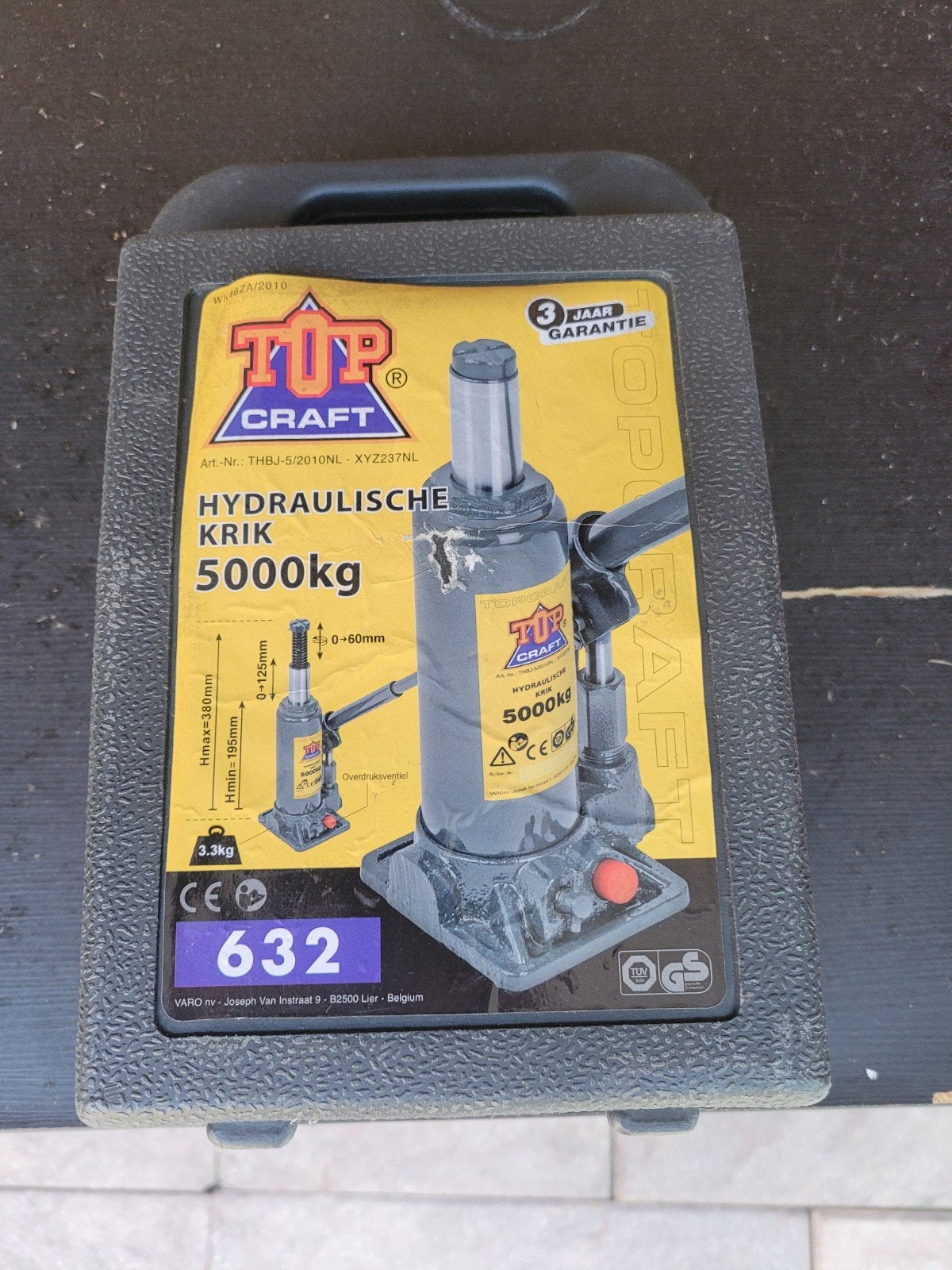 Top Craft Hydraulische Krik 5000kg -, Ophalen, Gebruikt, Hydraulisch, Garagekrik