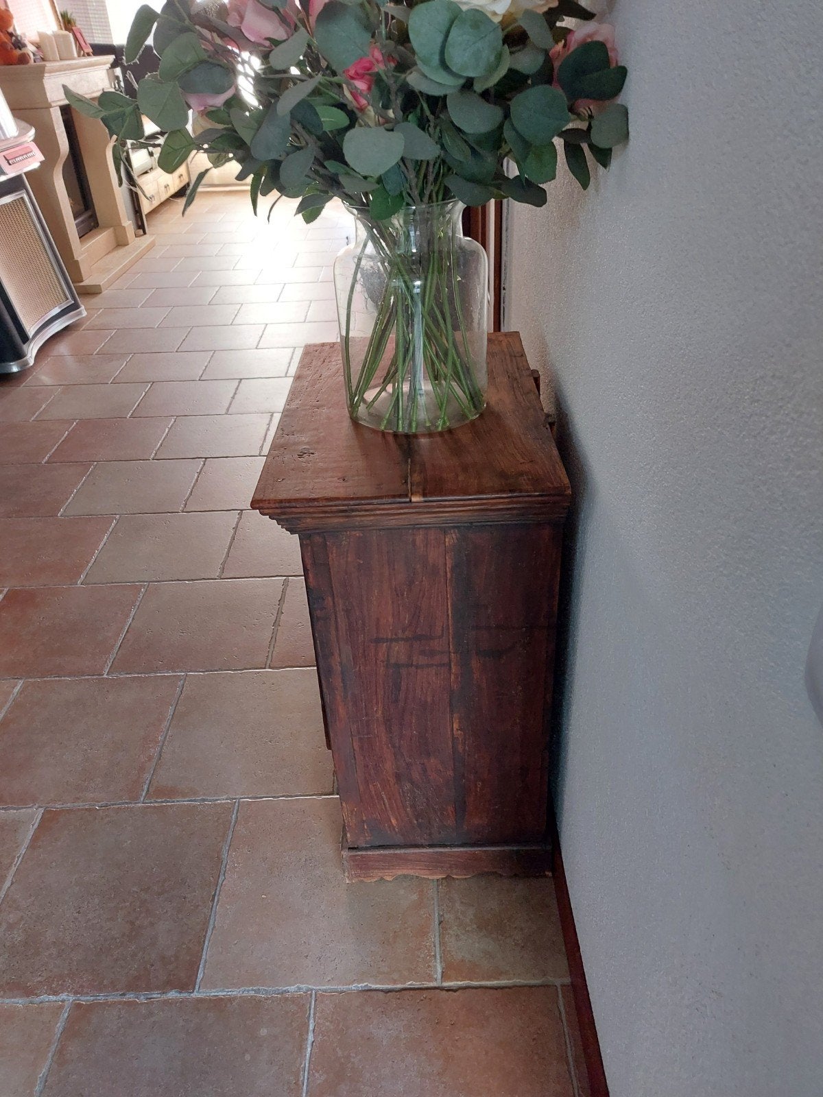 Teakhouten kastje met olifanten details, Antiek en Kunst, Ophalen of Verzenden