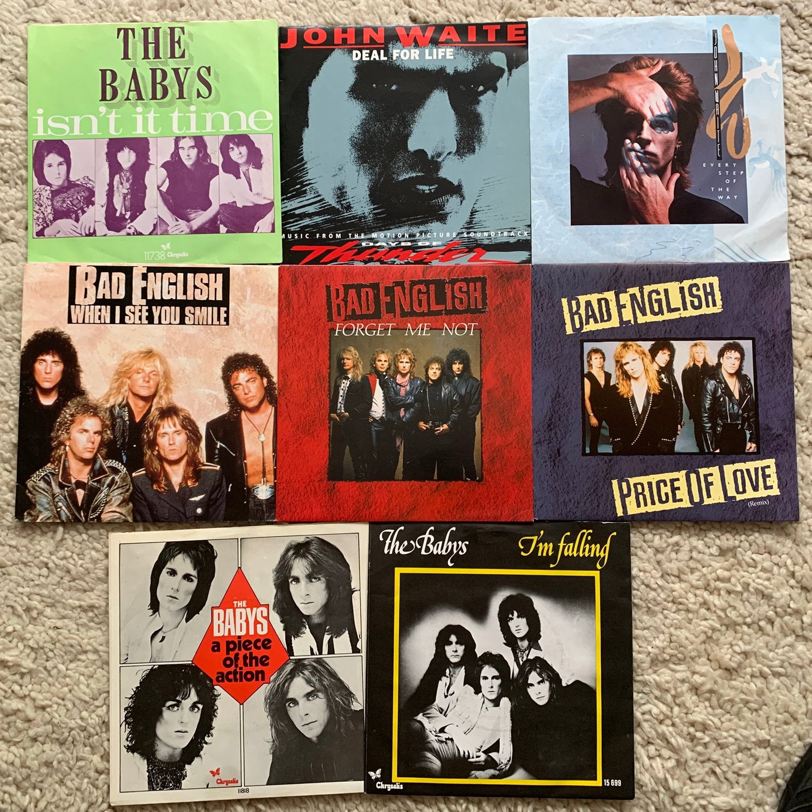 8 singels / The baby’s/ bad english /john waite, Cd's en Dvd's, Ophalen of Verzenden, Zo goed als nieuw, Pop