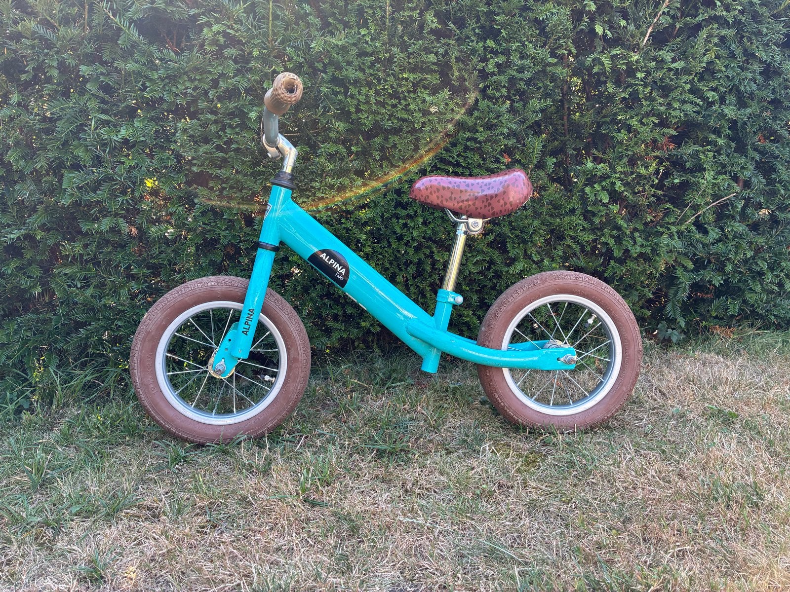 Alpina loopfiets - Turquoise met bruine details, Ophalen, Zo goed als nieuw, Minder dan 16 inch
