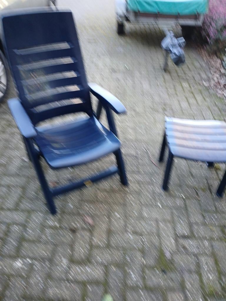 Tuinset Hartman Prestige - donkerblauw, Tuin en Terras, Tuinstoelen, Ophalen, Gebruikt, Kunststof, Stapelbaar
