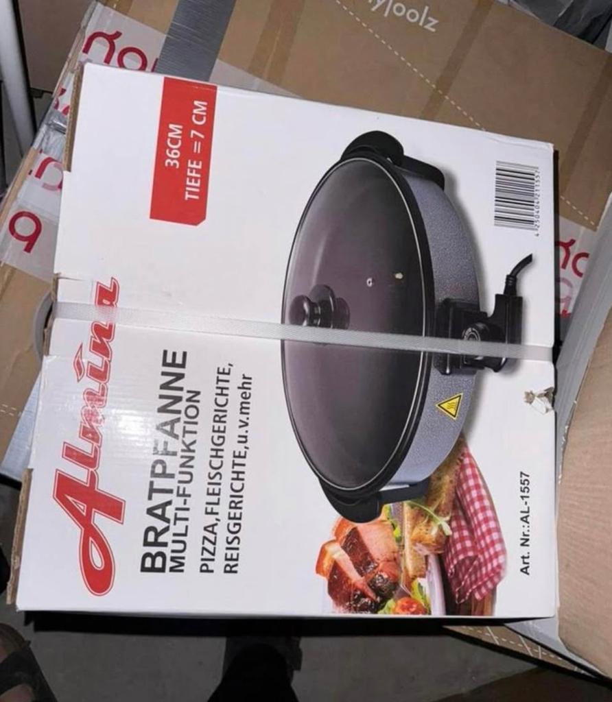 Almina Multi-Functie Elektrische Braadpan - 36cm, Witgoed en Apparatuur, Overige Witgoed en Apparatuur, Nieuw, Ophalen of Verzenden