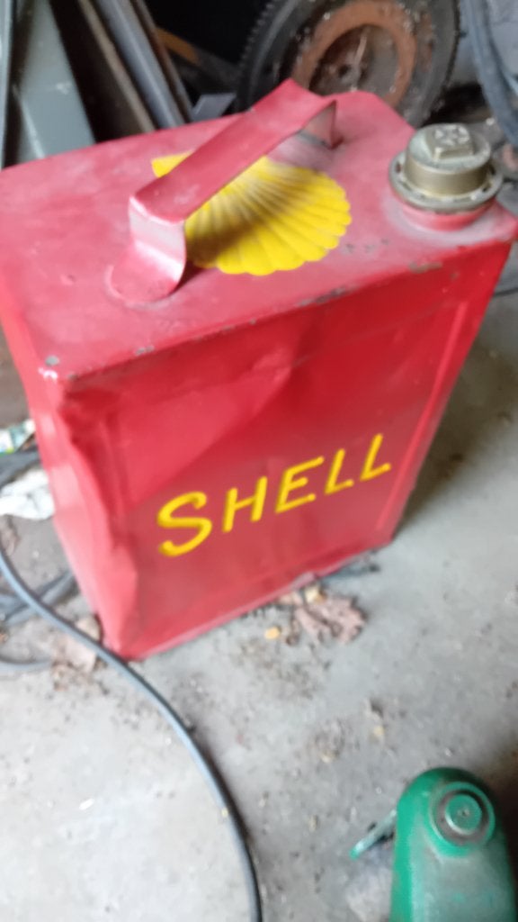 Oud Shell benzineblik, Ophalen of Verzenden, Gebruikt, Overige, Overige merken
