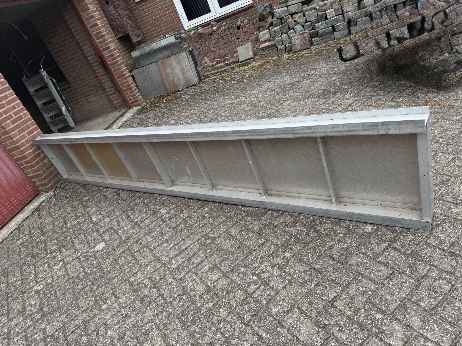 Aluminium loopplank/steiger, Ophalen of Verzenden, Gebruikt, Rolsteiger of Kamersteiger, 5 meter of hoger