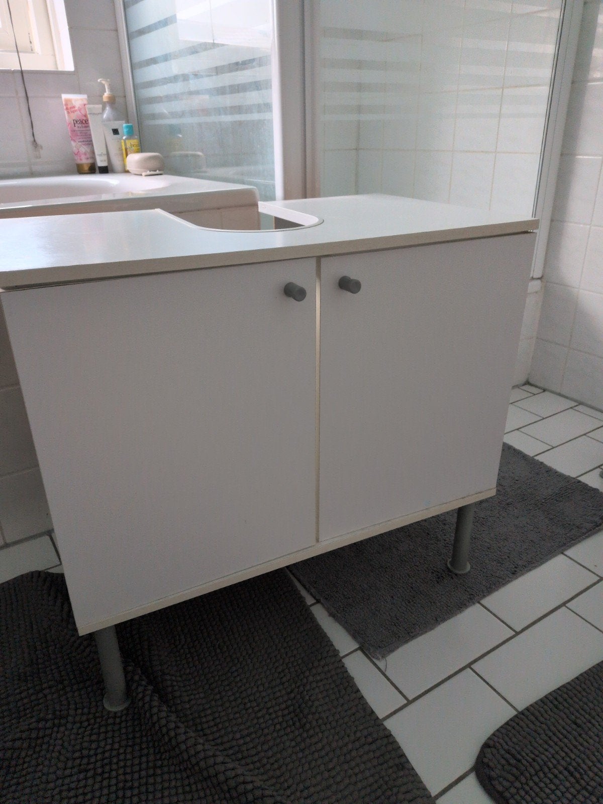 Badkamermeubelset: Wastafelkast en Hoge Kast, Huis en Inrichting, Badkamer | Badkamermeubels, Gebruikt, Minder dan 100 cm, Wastafelkast