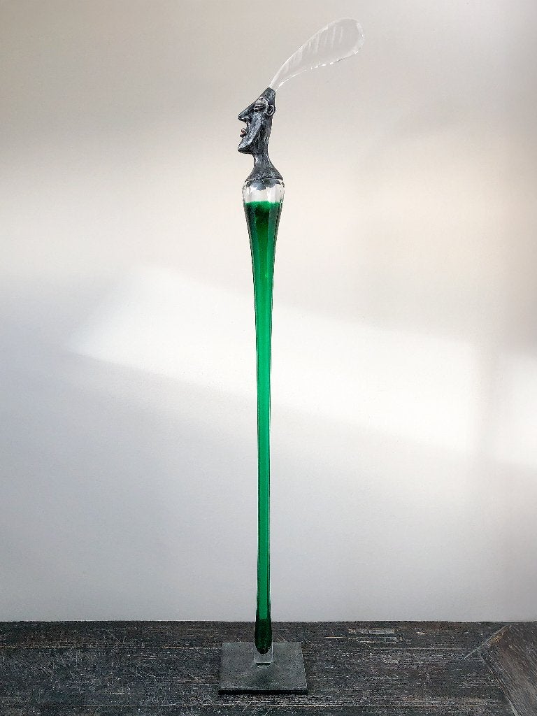 Dalibor Nesnídal glazen sculptuur glas & metaal | Gesigneerd, Ophalen
