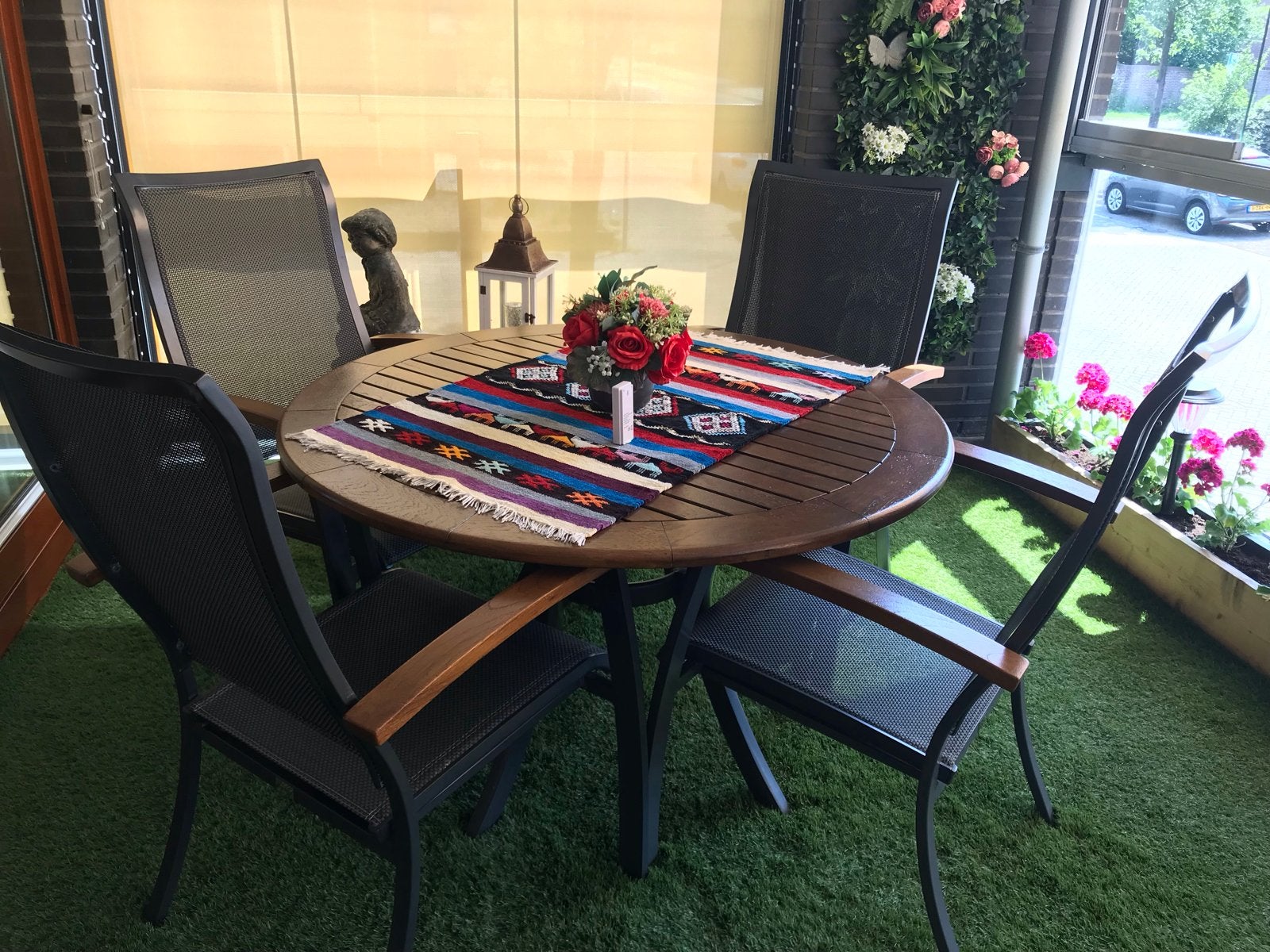 4 tuinstoelen, merk bellagio, Ophalen, Zo goed als nieuw, Aluminium, Stapelbaar