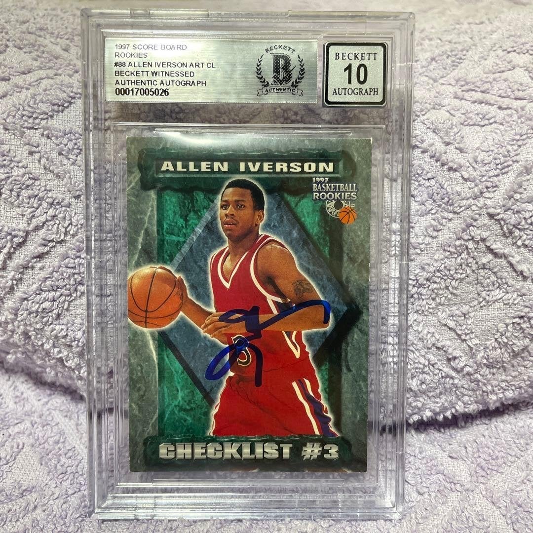 1997 Allen Iverson Rookie Autograph Beckett 10 1/1, Verzamelen, Ophalen of Verzenden, Zo goed als nieuw, Overige sporten, Spelerskaart