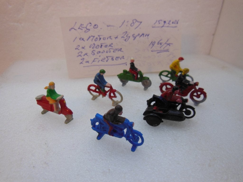 LEGO 270 - 7 x Motors/Scooters/Fietsers - 1:87, Ophalen of Verzenden, Gebruikt, Overige typen, Overige merken