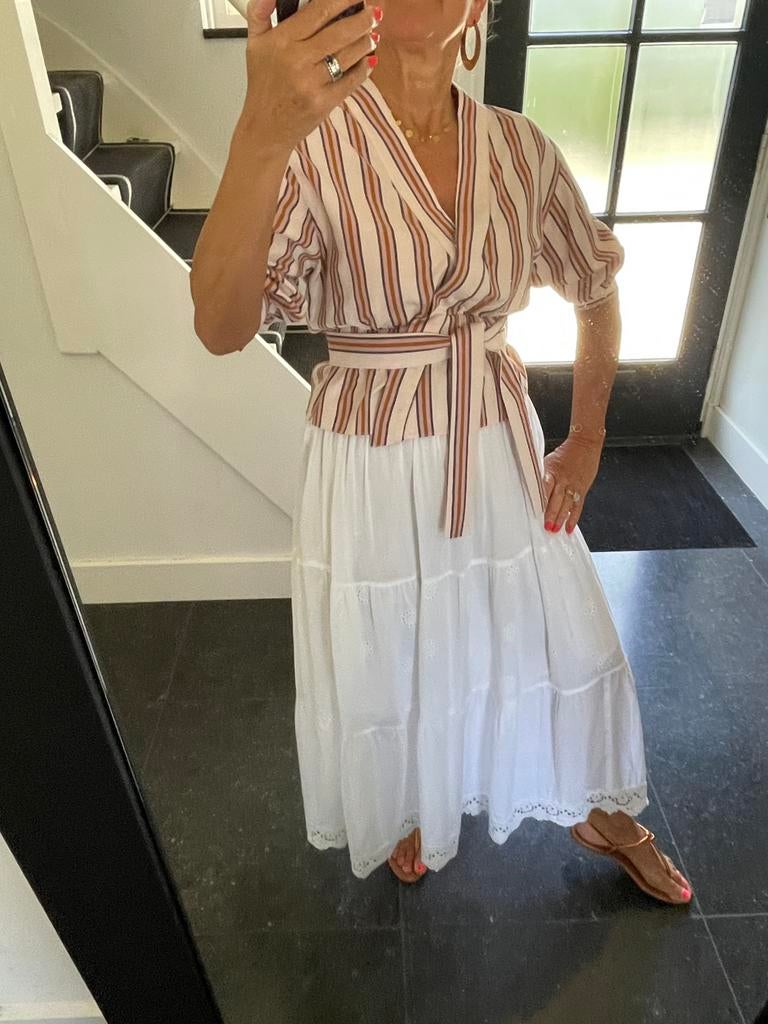 Moda Italia, prachtige witte katoenen broderie rok, S/M, Kleding | Dames, Maat 38/40 (M), Wit, Nieuw, Ophalen of Verzenden