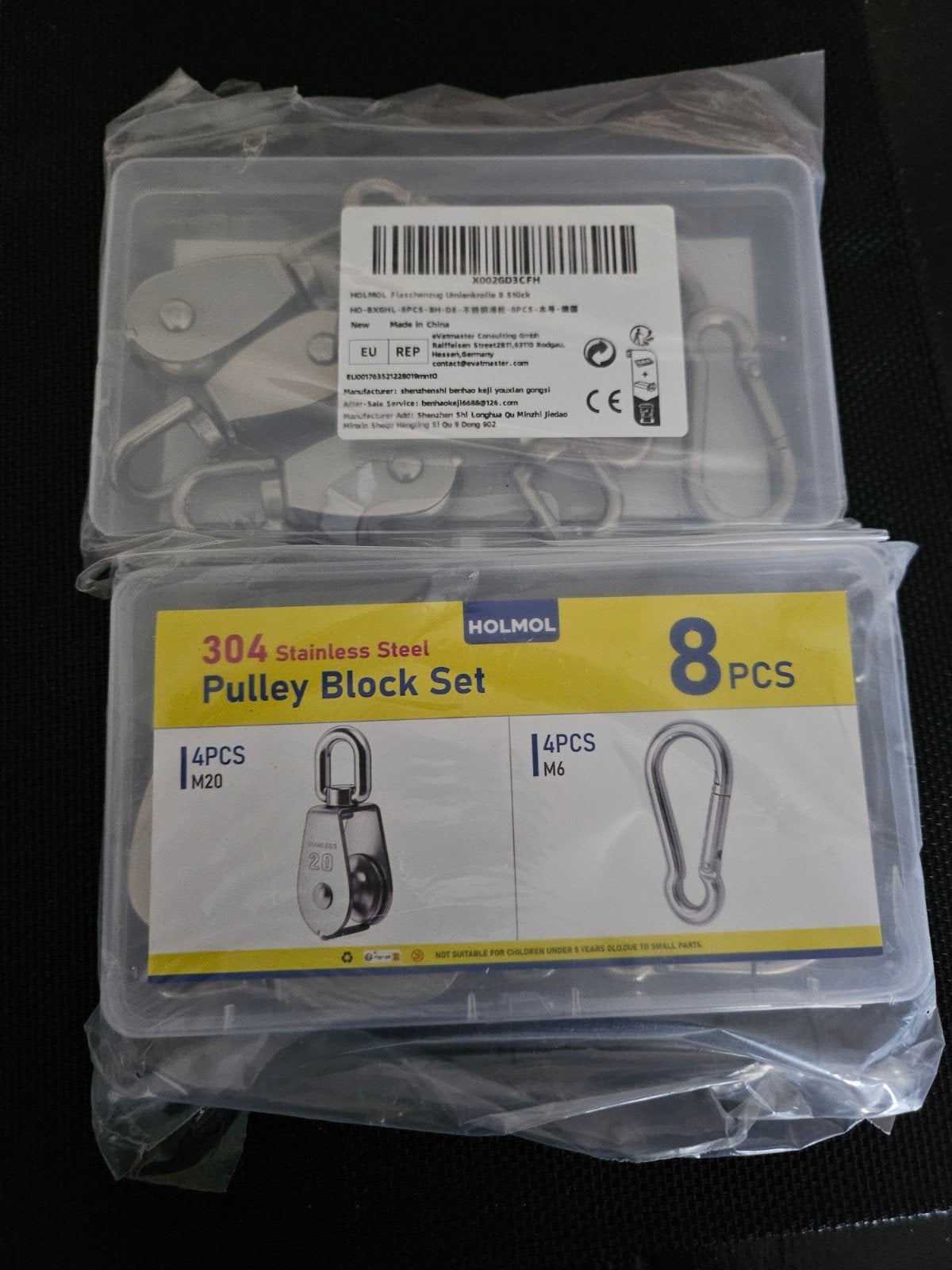 HOLMOL RVS Katrolblok Set - 8 stuks, Ophalen of Verzenden, Nieuw