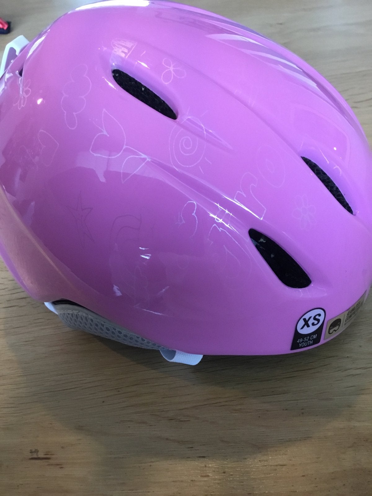 Roze meisjes skihelm (XS) met skibrilband, Sport en Fitness, Skiën en Langlaufen, Overige merken, Gebruikt, Overige typen, Ophalen of Verzenden