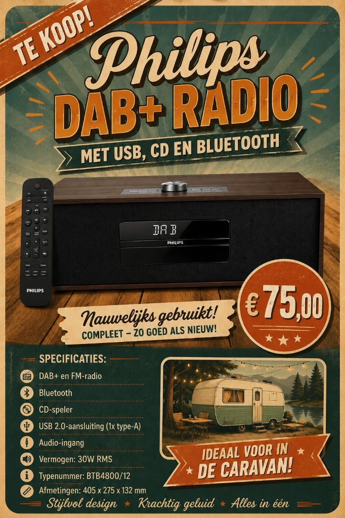 DAB+ Radio (Philips), Ophalen of Verzenden, Zo goed als nieuw, Radio, Met cd-speler