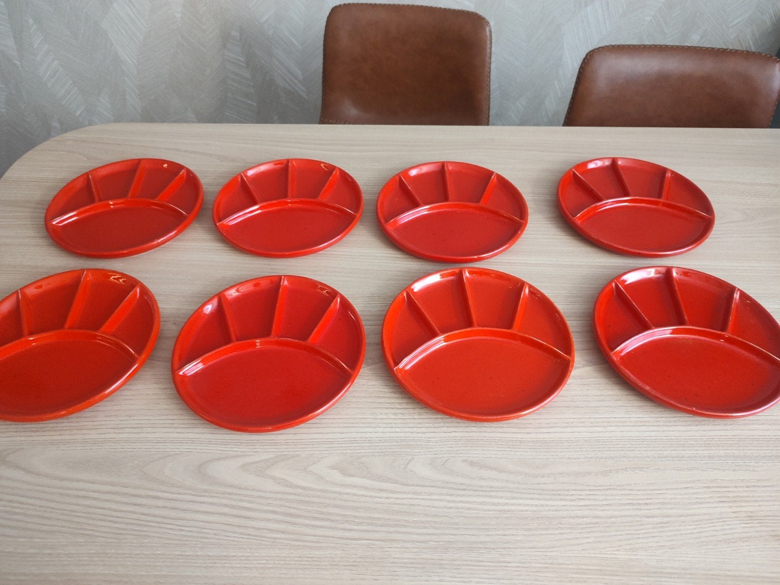 Fondue borden, gourmet borden 8 stuks, Huis en Inrichting, Keuken | Servies, Ophalen of Verzenden, Gebruikt, Overige stijlen, Bord(en)