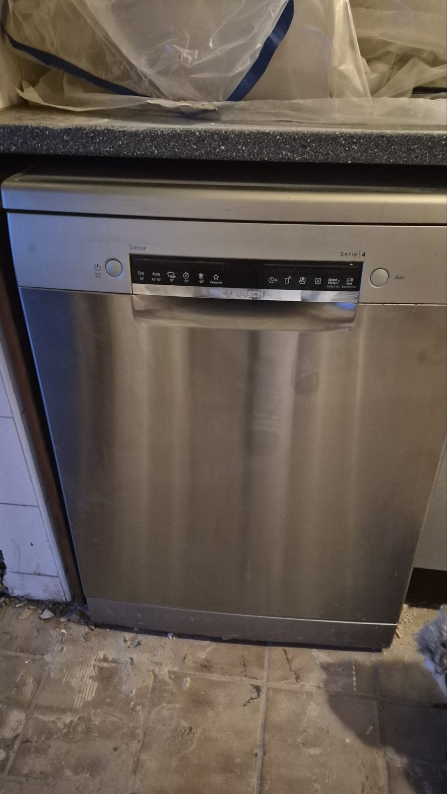 BOSCH Serie 4 Silence Vaatwasser - RVS, Witgoed en Apparatuur, Ophalen, Gebruikt, 60 cm of meer, Energieklasse A of zuiniger