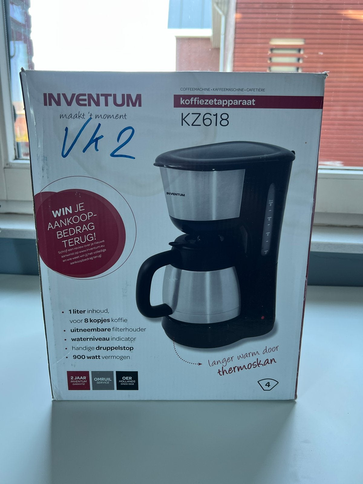 Inventum KZ618 Koffiezetapparaat - NOOIT GEBRUIKT, Koffiemachine, Gemalen koffie, Ophalen of Verzenden, Zo goed als nieuw