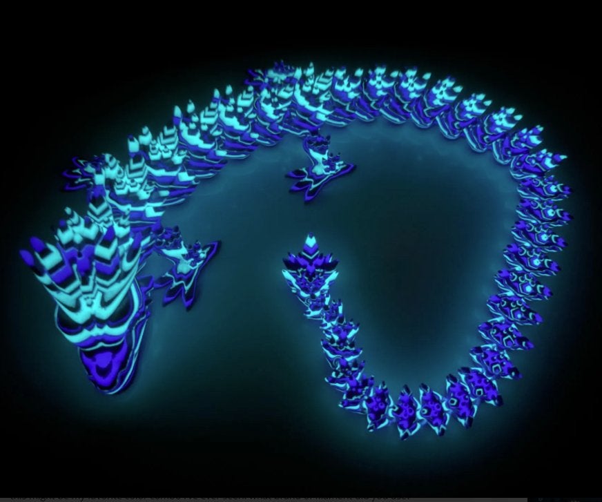 Flexi draak 3D geprint, beweegbaar, kristaldraak, Ophalen of Verzenden, Nieuw
